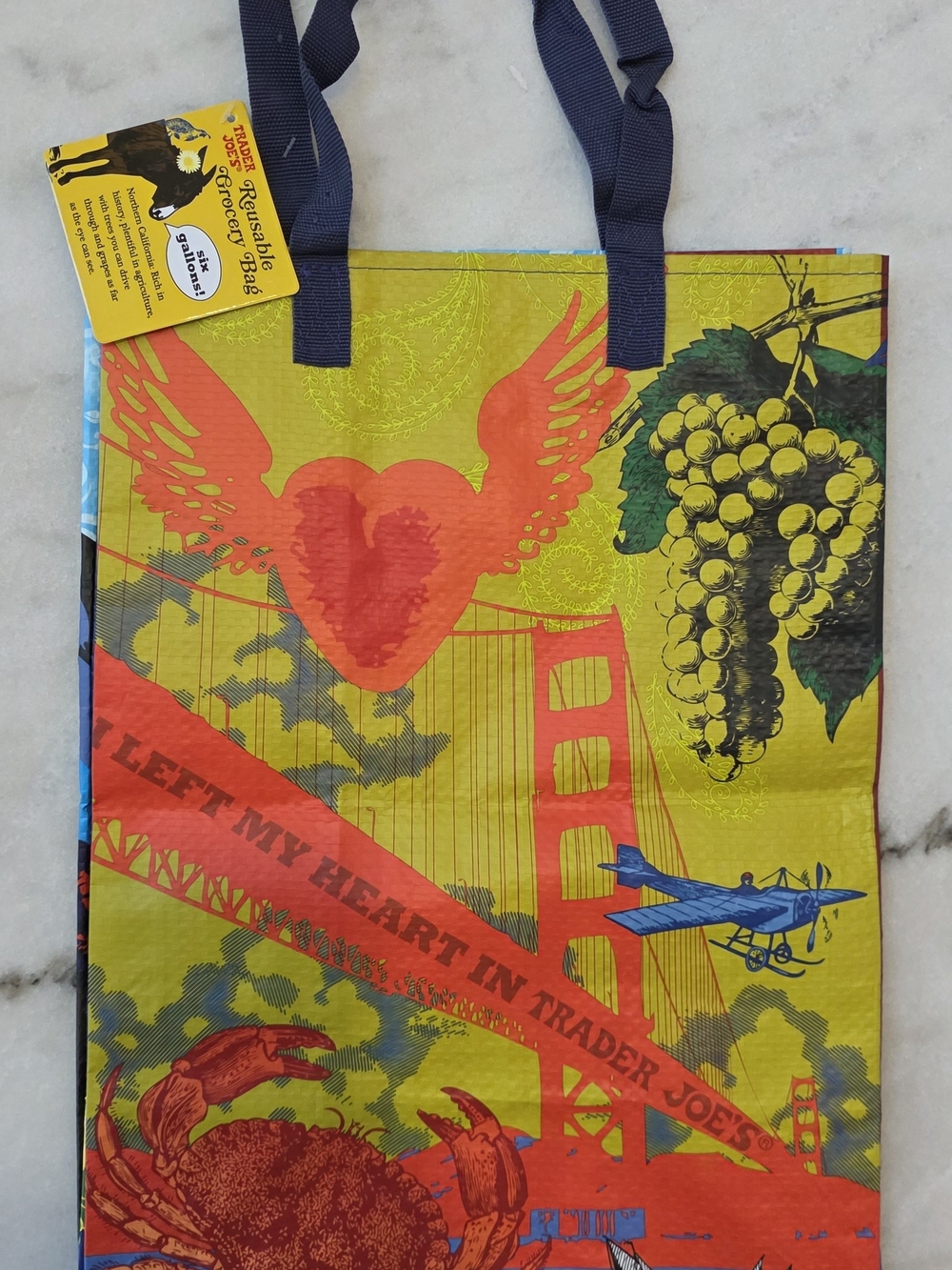 Trader Joe's Northern California "I Left My Heart" Reusable Grocery Bag